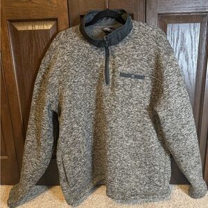 Eddie Bauer Men's Gray Quarter Zip Sweater
